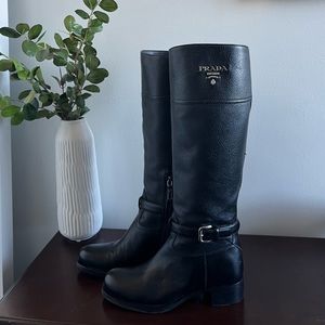 Vintage Prada Leather Riding Boots